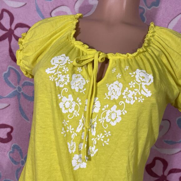 Mix & Co Bright Sunshine Yellow Blouse Size Medium - Picture 6 of 6